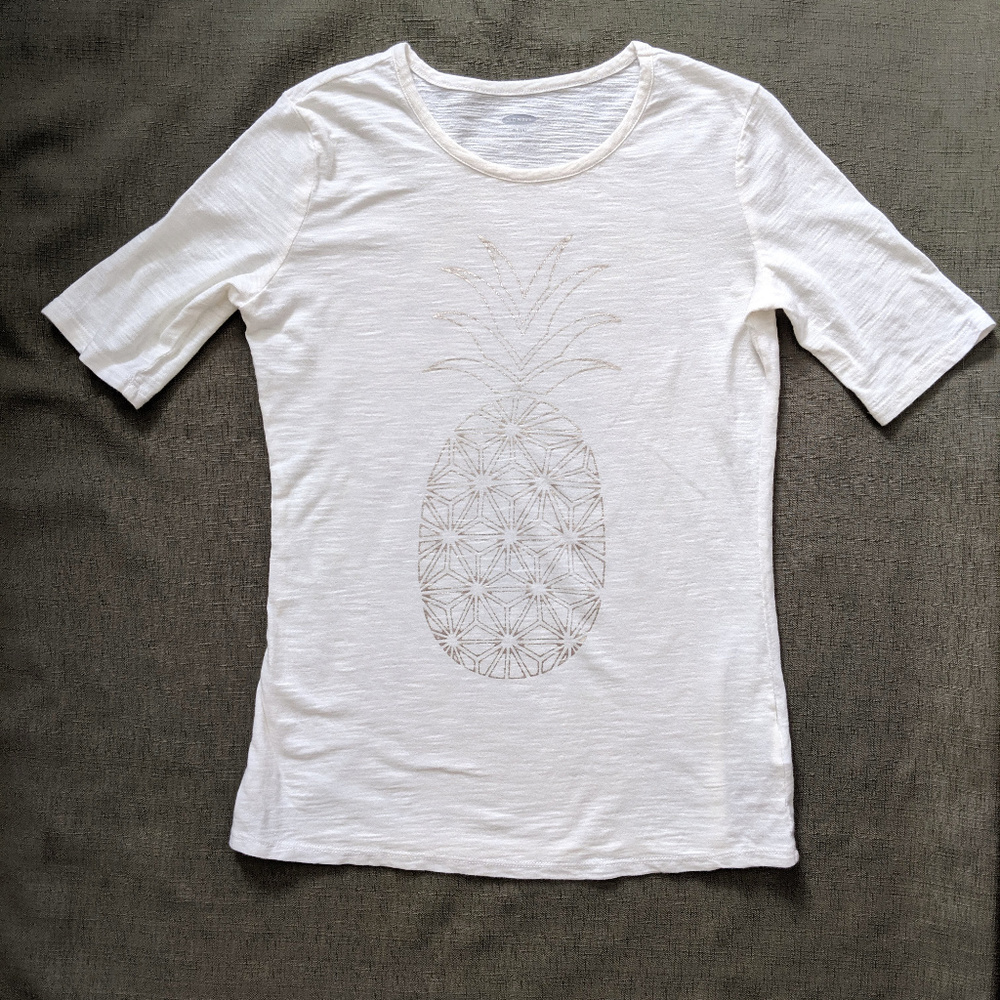 NWOT Girl's Old Navy Cream Pineapple Tee